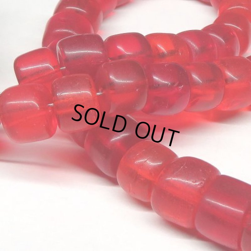 レッドクリアボヘミアン円柱形　短連