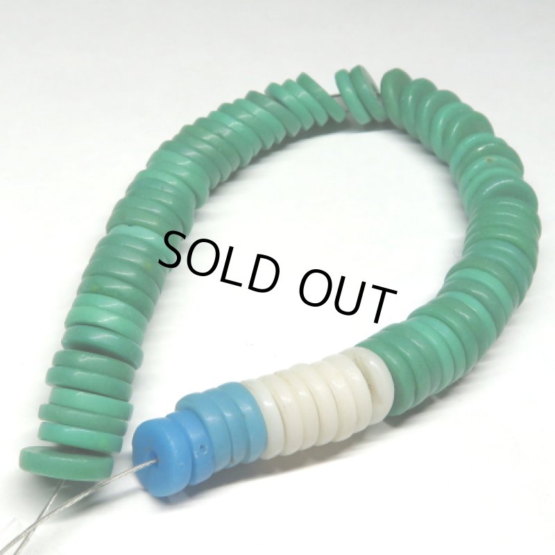 ボヘミアンディスク グリーン+ブルー+白短連