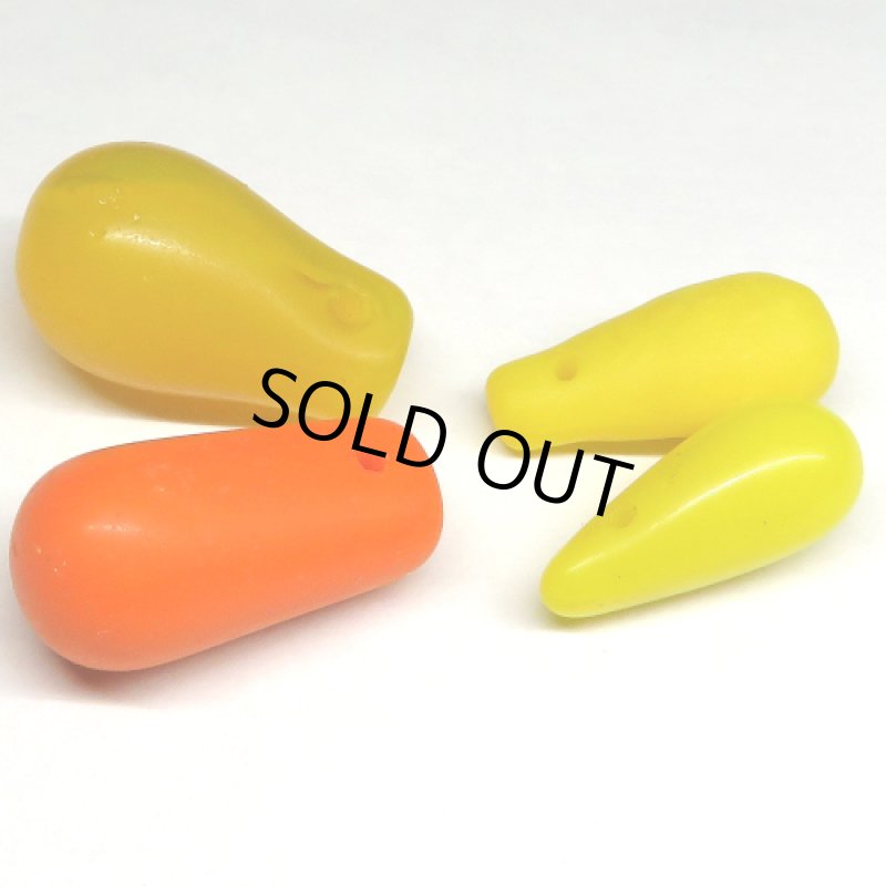 涙の雫型　ウェディングビーズ　黄系6個セット