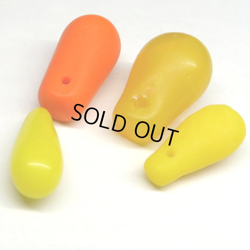 涙の雫型　ウェディングビーズ　黄系6個セット