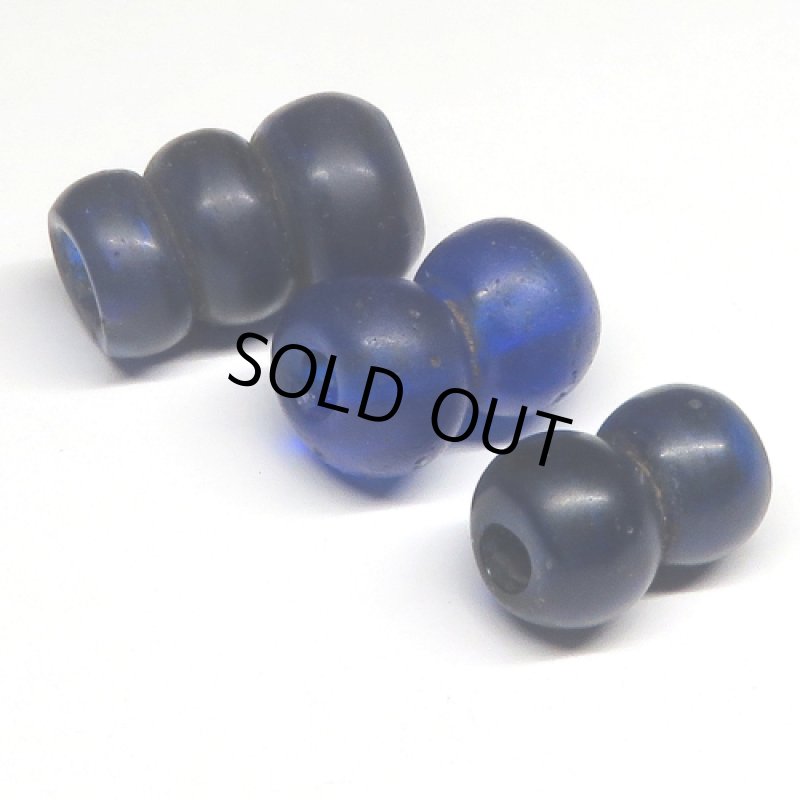 ナガ族瑠璃クリア連玉　3個セット