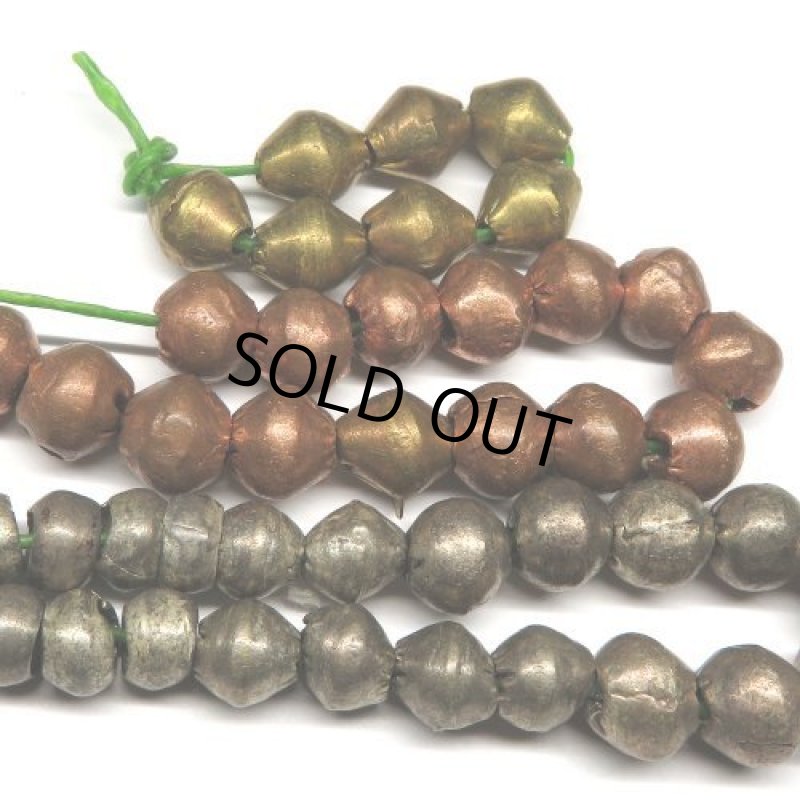 エチオピア金属ビーズ三種 短連セット