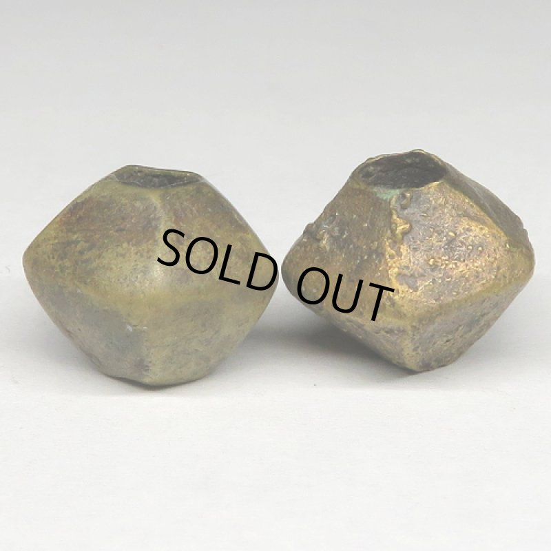 西アフリカ真鍮ビーズ大　2個セット