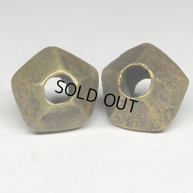 西アフリカ真鍮ビーズ大　2個セット