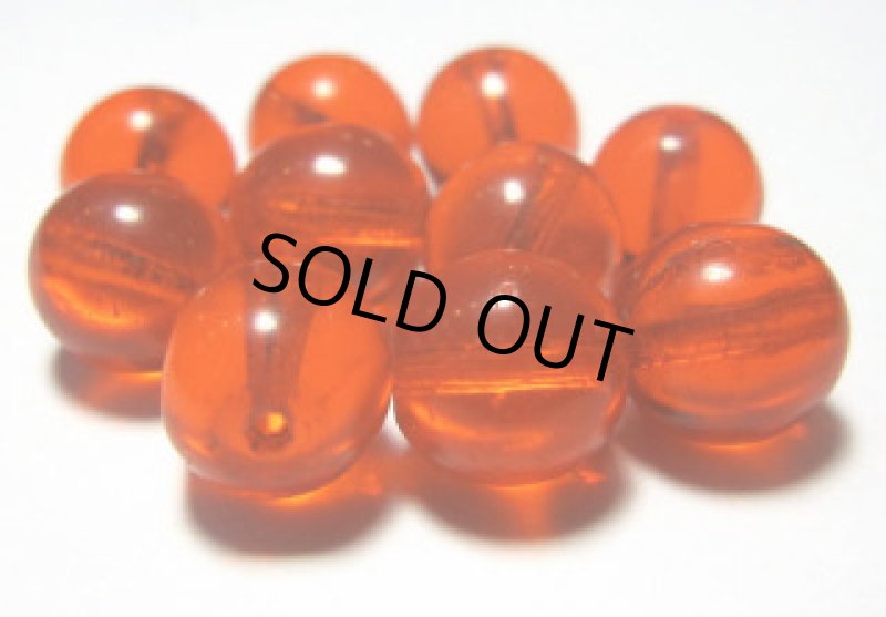 オレンジクリアビーズ　10個セット