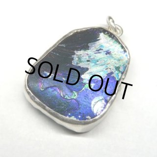 銀化古代ガラス残欠ペンダントトップの販売