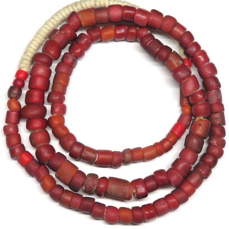 大粒 金赤アンティークホワイトハーツ ベネチア ヴェネチアンビーズ