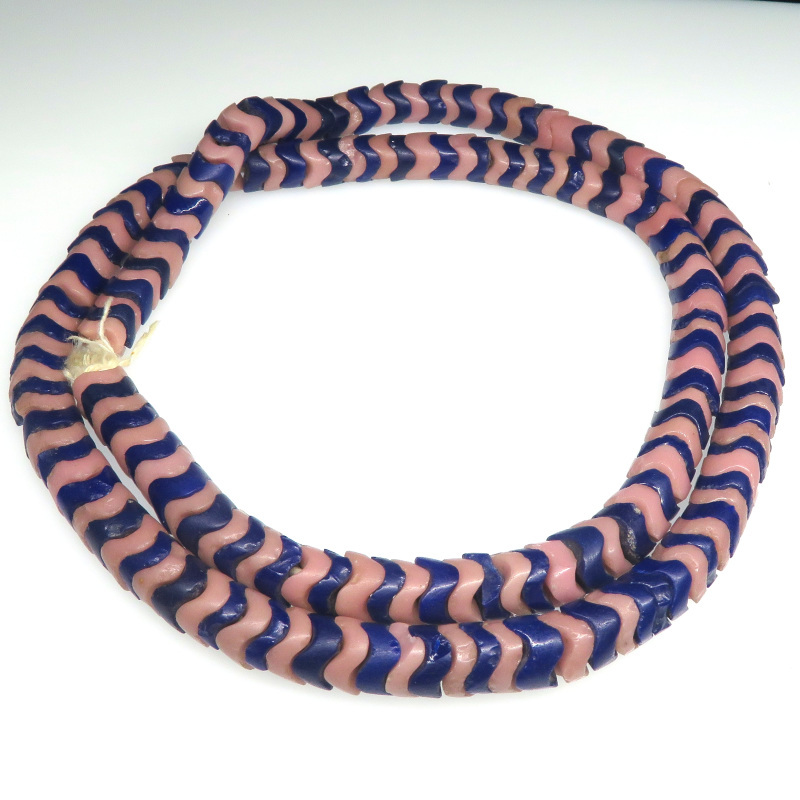 大スネークビーズ　ネイビー+ピンク