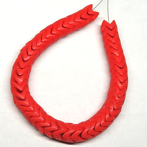 大スネークビーズ　朱色短連（複数在庫あり）